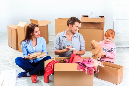 Removal van and moving boxes for a Tufnell Park home move