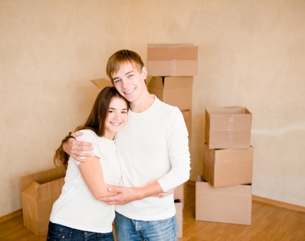 Furniture and boxes being loaded for a North London move