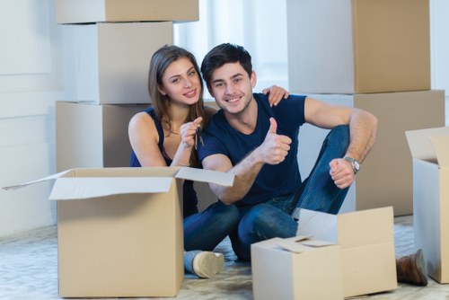 Local removals team working on a narrow North London street