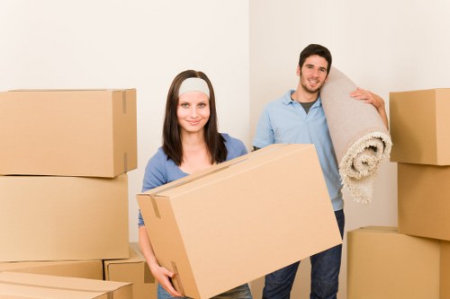 Careful transport of boxed household items and furniture