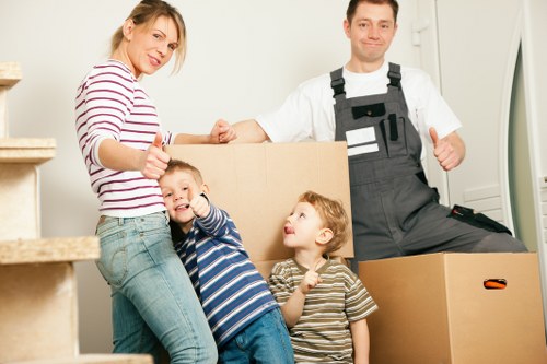 A local office relocation team coordinating a move in north London